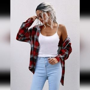 Plaid Button Up with Hood